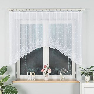 KAROLINA Firanka żakardowa odpasowana ze wzorem po całości, szerokość 300 x wysokość 120cm, kolor 001 biały 054160/FOL/001/00012
