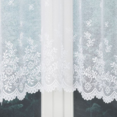 KAROLINA Firanka żakardowa odpasowana ze wzorem po całości, szerokość 300 x wysokość 120cm, kolor 001 biały 054160/FOL/001/00012