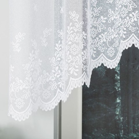 KAROLINA Firanka żakardowa odpasowana ze wzorem po całości, szerokość 300 x wysokość 120cm, kolor 001 biały 054160/FOL/001/00012