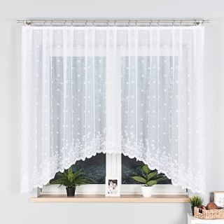 KAROLINA Firanka żakardowa odpasowana ze wzorem po całości, szerokość 300 x wysokość 150cm, kolor 001 biały 054160/FOL/001/00015