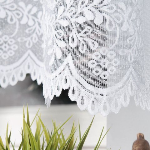 KAROLINA Firanka żakardowa odpasowana ze wzorem po całości, szerokość 300 x wysokość 150cm, kolor 001 biały 054160/FOL/001/00015