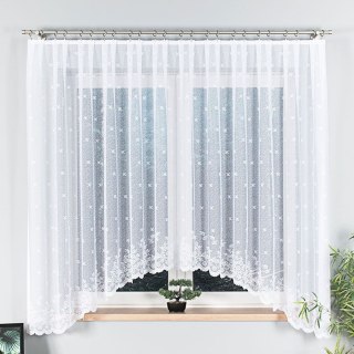 KAROLINA Firanka żakardowa odpasowana ze wzorem po całości, szerokość 300 x wysokość 170cm, kolor 001 biały 054160/FOL/001/00017
