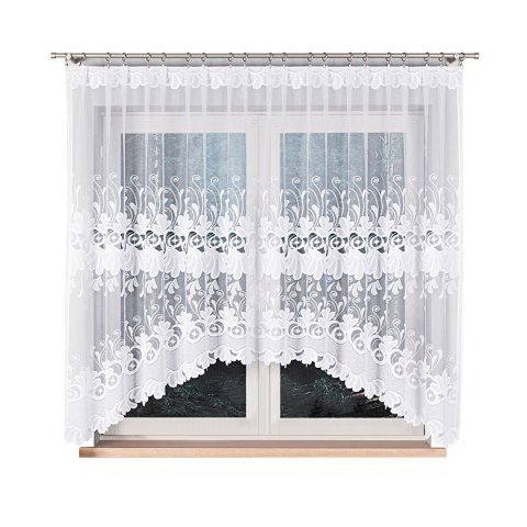 KASJANA Firanka żakardowa odpasowana, szerokość 320 x wysokość 160cm, kolor 001 biały 007003/FOL/001/000161/1