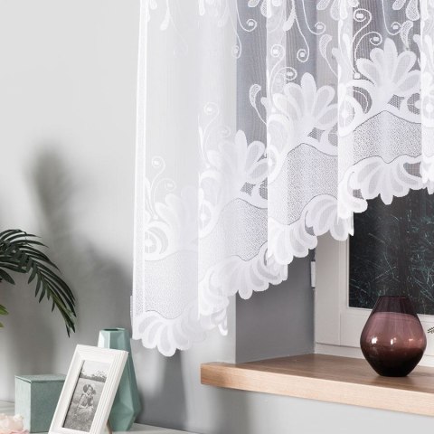 KASJANA Firanka żakardowa odpasowana, szerokość 320 x wysokość 160cm, kolor 001 biały 007003/FOL/001/000161/1
