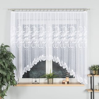 IWONA Firanka żakardowa odpasowana, szerokość 300 x wysokość 160cm, kolor 001 biały 049312/FOL/001/000161/1