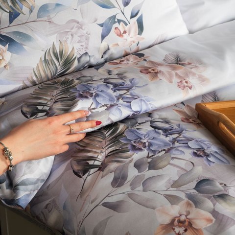 ORCHIDEA, Komplet pościeli PREMIUM z satyny bawełnianej 160x200cm, zadruk dwustronny T20193/SAT/001/160200/1 ORCHIDEA, Komplet pościeli PREMIUM z satyny bawełnianej 160x200cm, zadruk dwustronny T20193/SAT/001/160200/1