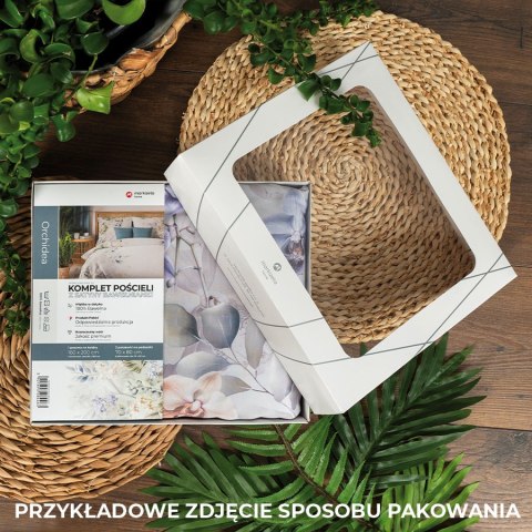 ORCHIDEA, Komplet pościeli PREMIUM z satyny bawełnianej 160x200cm, zadruk dwustronny T20193/SAT/001/160200/1 ORCHIDEA, Komplet pościeli PREMIUM z satyny bawełnianej 160x200cm, zadruk dwustronny T20193/SAT/001/160200/1