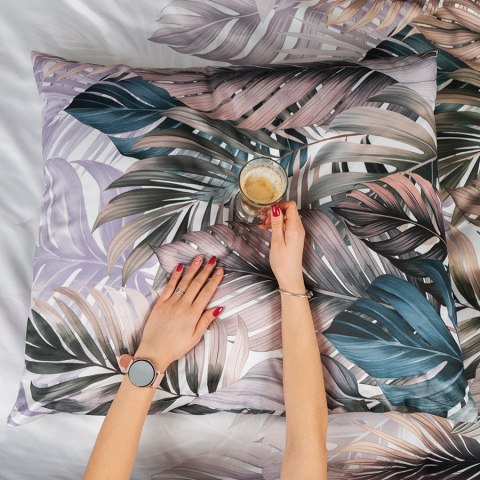 TROPIKALNA OAZA, Komplet pościeli PREMIUM z satyny bawełnianej 160x200cm, zadruk dwustronny T20194/SAT/001/160200/1 TROPIKALNA OAZA, Komplet pościeli PREMIUM z satyny bawełnianej 160x200cm, zadruk dwustronny T20194/SAT/001/160200/1