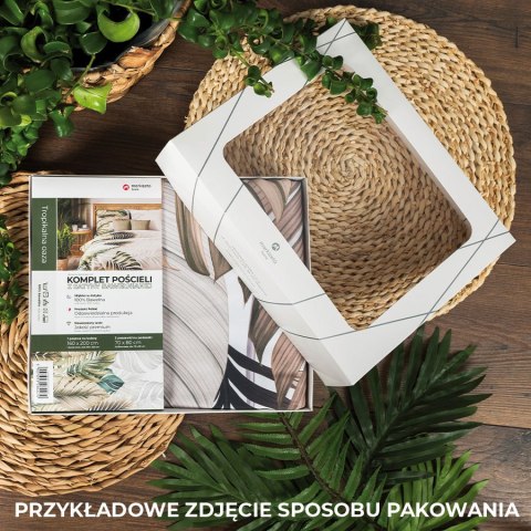 TROPIKALNA OAZA, Komplet pościeli PREMIUM z satyny bawełnianej 160x200cm, zadruk dwustronny T20194/SAT/001/160200/1 TROPIKALNA OAZA, Komplet pościeli PREMIUM z satyny bawełnianej 160x200cm, zadruk dwustronny T20194/SAT/001/160200/1