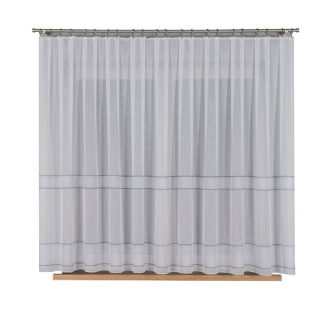 Firanka fantazyjna ze wzorem pasowym z ołowianką, wysokość 160 cm, kolor 001 biały 021189/OLO/001/000160/1