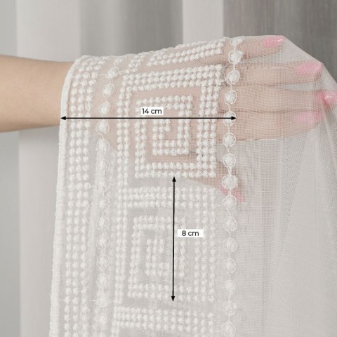 Firanka haftowana ze wzorem na samym dole, wysokość 160cm, kolor 001 biały 127195/768/001/000160/1 Firanka haftowana ze wzorem na samym dole, wysokość 160cm, kolor 001 biały 127195/768/001/000160/1
