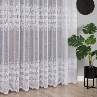 Firanka żakardowa ze wzorem pasowym, wysokość 270cm, kolor 001 biały 358690/000/001/000270/1