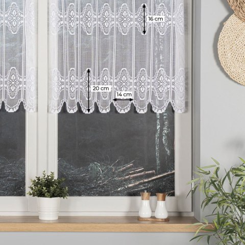 Zazdrostka żakardowa panelowa, wysokość 90cm, kolor 001 biały 357630/000/001/000090/1 Zazdrostka żakardowa panelowa, wysokość 90cm, kolor 001 biały 357630/000/001/000090/1