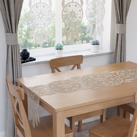 Bieżnik żakardowy gotowy, łapacz snów ALIA 44x224 cm kolor naturalny Bieżnik żakardowy gotowy, łapacz snów ALIA 44x224 cm kolor naturalny