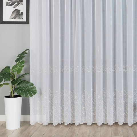 Firanka haftowana 034443 wysokość 250 cm kolor biały Firanka haftowana 034443 wysokość 250 cm kolor biały
