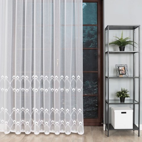 Firanka haftowana 034558 wysokość 280 cm kolor biały