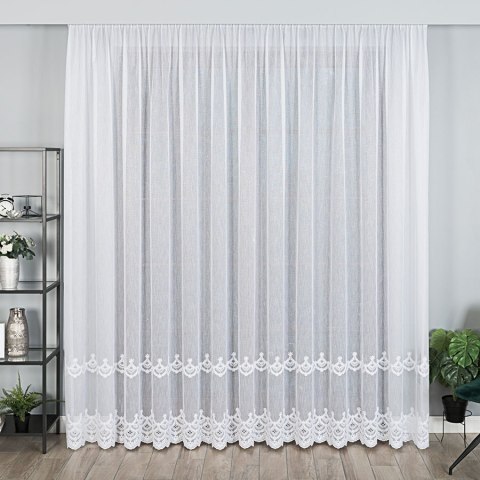 Firanka haftowana 112756 wysokość 280 cm kolor biały Firanka haftowana 112756 wysokość 280 cm kolor biały