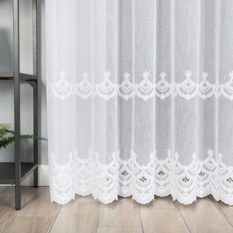 Firanka haftowana 112756 wysokość 280 cm kolor biały Firanka haftowana 112756 wysokość 280 cm kolor biały