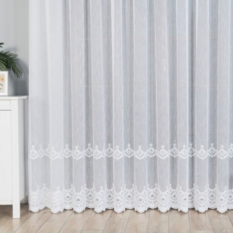 Firanka haftowana 112756 wysokość 280 cm kolor biały Firanka haftowana 112756 wysokość 280 cm kolor biały