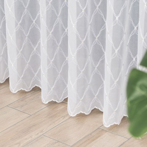 Firanka haftowana 112729 wysokość 280 cm kolor biały Firanka haftowana 112729 wysokość 280 cm kolor biały