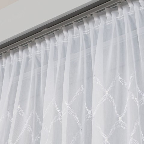 Firanka haftowana 112729 wysokość 280 cm kolor biały Firanka haftowana 112729 wysokość 280 cm kolor biały