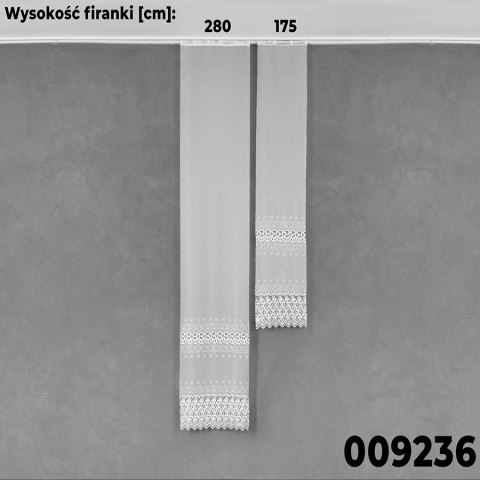 Firanka z aplikacją 009236 wysokość 175 cm kolor biały Firanka z aplikacją 009236 wysokość 175 cm kolor biały