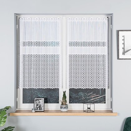 Firanka żakardowa na metry 018869 wysokość 110 cm kolor biały