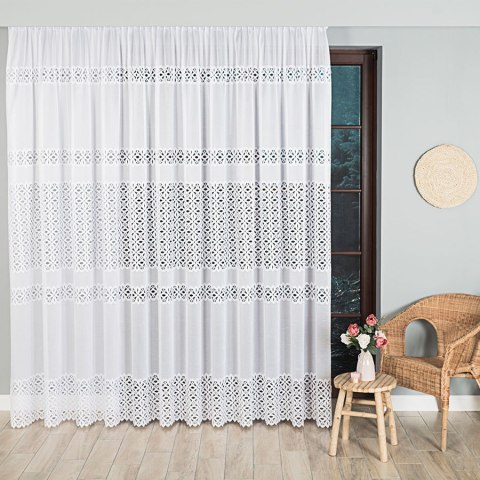 Firanka żakardowa 018869 wysokość 250 cm kolor biały Firanka żakardowa 018869 wysokość 250 cm kolor biały