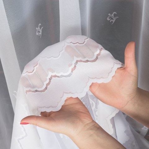 Firanka żakardowa 023419 wysokość 250 cm kolor biały Firanka żakardowa 023419 wysokość 250 cm kolor biały
