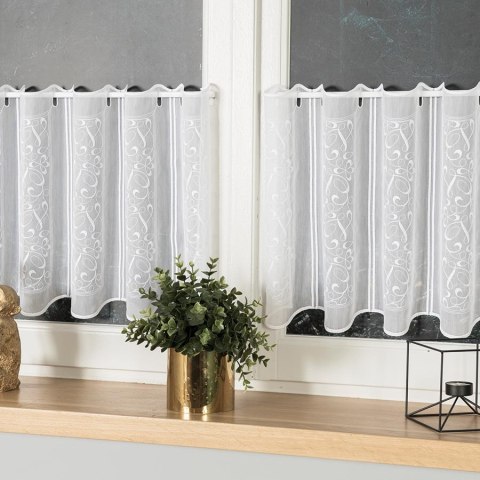 Zazdrostka haftowana panelowa 033550 wysokość 40 cm kolor biały Zazdrostka haftowana panelowa 033550 wysokość 40 cm kolor biały