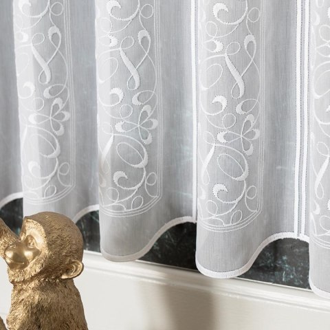 Zazdrostka haftowana panelowa 033550 wysokość 40 cm kolor biały Zazdrostka haftowana panelowa 033550 wysokość 40 cm kolor biały