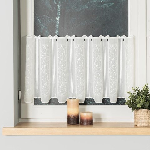 Zazdrostka haftowana panelowa 033550 wysokość 40 cm kolor kremowy