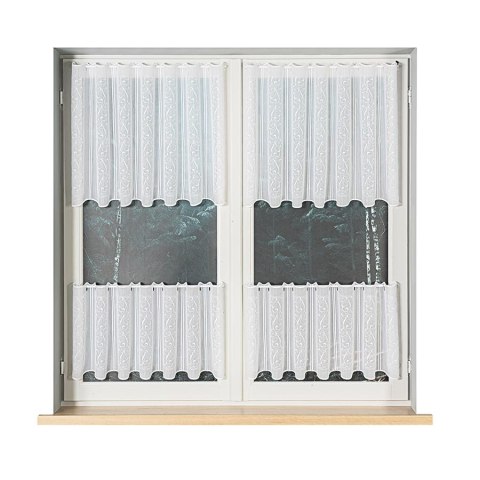 Zazdrostka haftowana panelowa 033550 wysokość 60 cm kolor biały