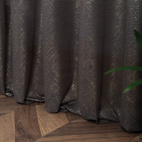 Firanka z ołowianką, wysokośc 300cm, kolor 006 ciemny szary ze złotym 351828/OLO/006/000300/1 Firanka z ołowianką, wysokośc 300cm, kolor 006 ciemny szary ze złotym 351828/OLO/006/000300/1