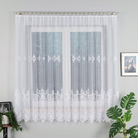 Firanka żakardowa, wysokość 180cm, kolor 001 biały 618495/000/001/000180/1