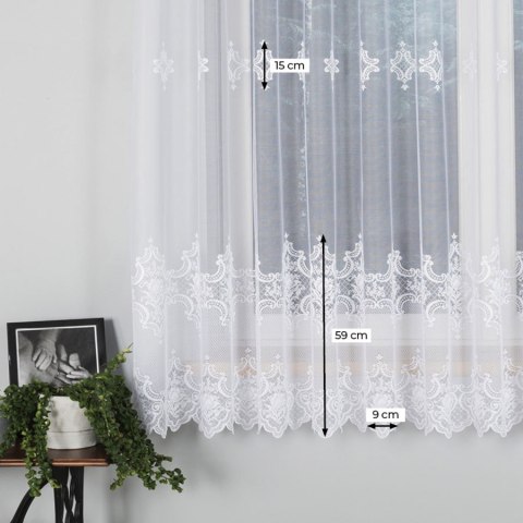 Firanka żakardowa, wysokość 180cm, kolor 001 biały 618495/000/001/000180/1