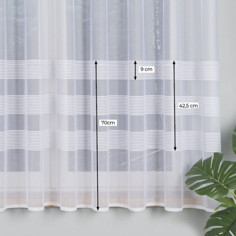 Firanka żakardowa ze wzorem pasowym, wysokość 160cm, kolor 001 biały 000282/BIS/001/000160/1 Firanka żakardowa ze wzorem pasowym, wysokość 160cm, kolor 001 biały 000282/BIS/001/000160/1