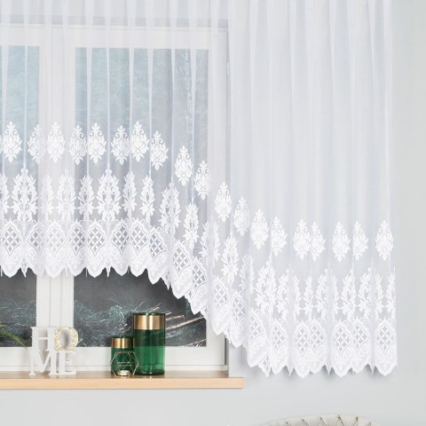 LUDMIŁA Firanka żakardowa gotowa, szerokość 600 x wysokość 160cm, kolor 001 biały 017810/FBL/001/600160/1