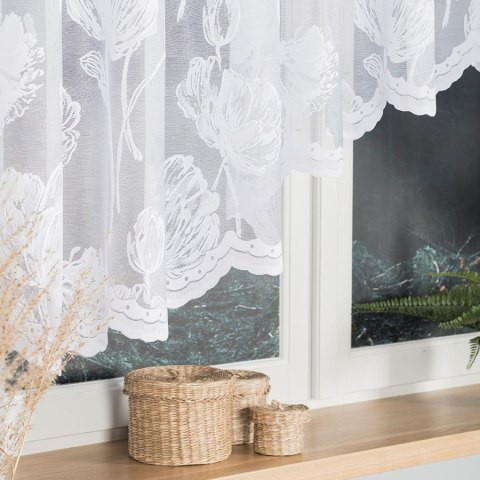 SONIA Firanka żakardowa gotowa, szerokość 350 x wysokość 140cm, kolor 001 biały 092918/FBL/001/350140/1