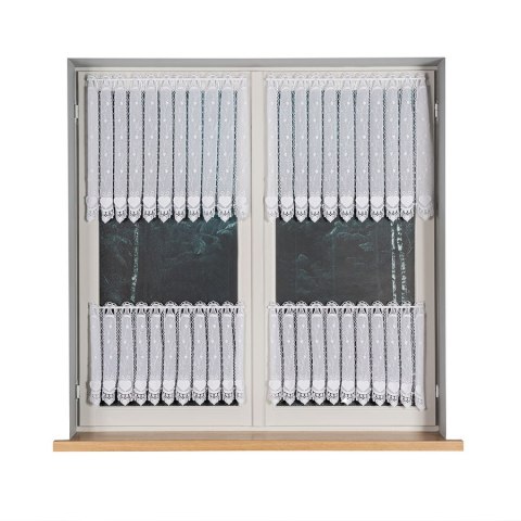 Zazdrostka haftowana panelowa na batyście, wysokość 45cm, kolor 001 biały 015552/420/001/000045/1 Zazdrostka haftowana panelowa na batyście, wysokość 45cm, kolor 001 biały 015552/420/001/000045/1
