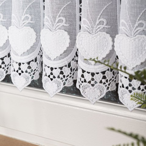 Zazdrostka haftowana panelowa na batyście, wysokość 60cm, kolor 001 biały 015552/420/001/000060/1 Zazdrostka haftowana panelowa na batyście, wysokość 60cm, kolor 001 biały 015552/420/001/000060/1