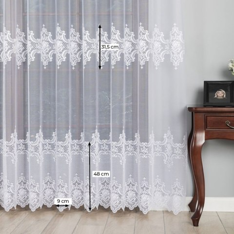 Firanka żakardowa, wysokość 250cm, kolor 001 biały 618495/000/001/000250/1