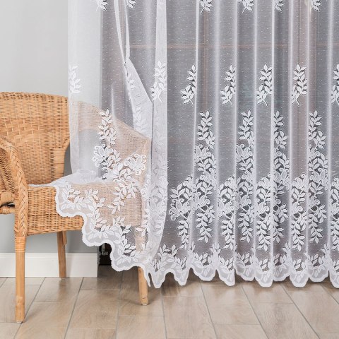 Firanka żakardowa, wysokość 250cm, kolor 001 biały 663117/000/001/000250/1 Firanka żakardowa, wysokość 250cm, kolor 001 biały 663117/000/001/000250/1