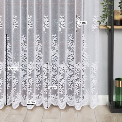Firanka żakardowa, wysokość 250cm, kolor 001 biały 663117/000/001/000250/1 Firanka żakardowa, wysokość 250cm, kolor 001 biały 663117/000/001/000250/1