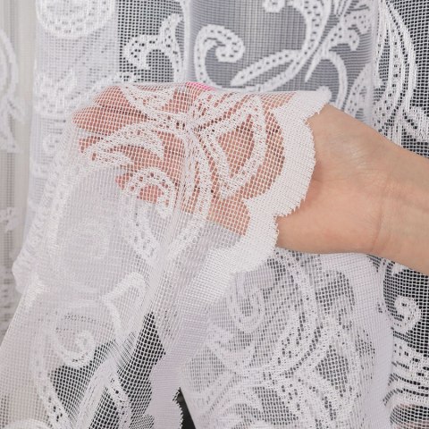 Firanka żakardowa, wysokość 180cm, kolor 001 biały 028070/000/001/000180/1