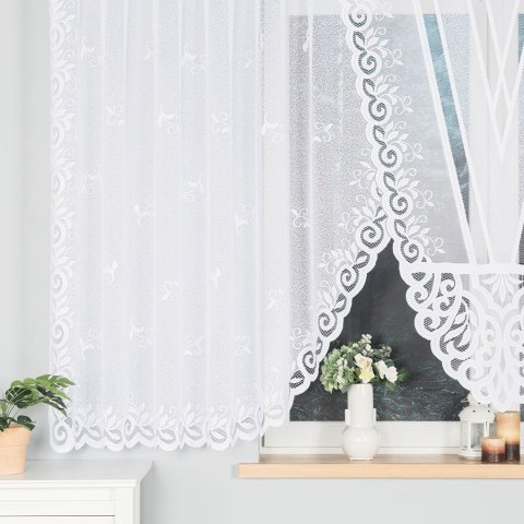 ROZALIA Firanka żakardowa gotowa, szerokość 410 x wysokość 160cm, kolor 001 biały 019370/FBL/001/410160/1 ROZALIA Firanka żakardowa gotowa, szerokość 410 x wysokość 160cm, kolor 001 biały 019370/FBL/001/410160/1
