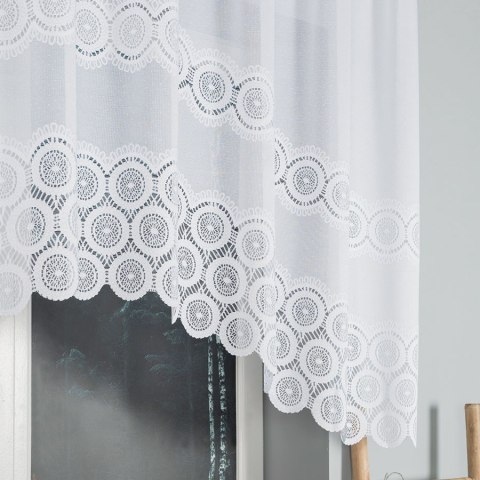 MARIA Firanka żakardowa gotowa ze wzorem pasowym, szerokość 250 x wysokość 120cm, kolor 001 biały 107835/FBL/001/250120/1 MARIA Firanka żakardowa gotowa ze wzorem pasowym, szerokość 250 x wysokość 120cm, kolor 001 biały 107835/FBL/001/250120/1
