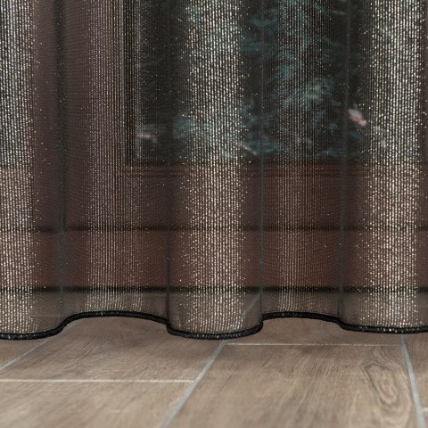 Firanka fantazyjna z ołowianką 001513 wysokość 305 cm kolor czarny