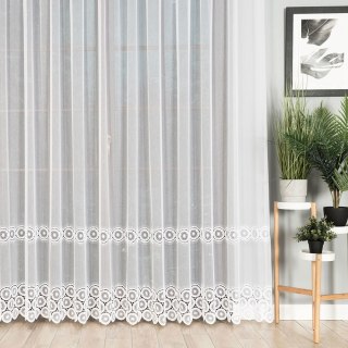 Firanka z aplikacją 112769 wysokość 280 cm kolor biały