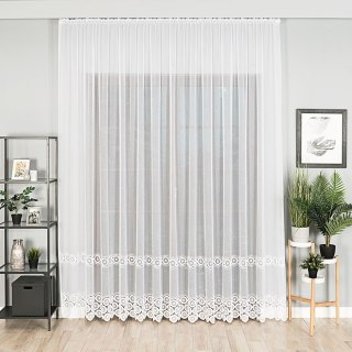 Firanka z aplikacją 112769 wysokość 280 cm kolor biały